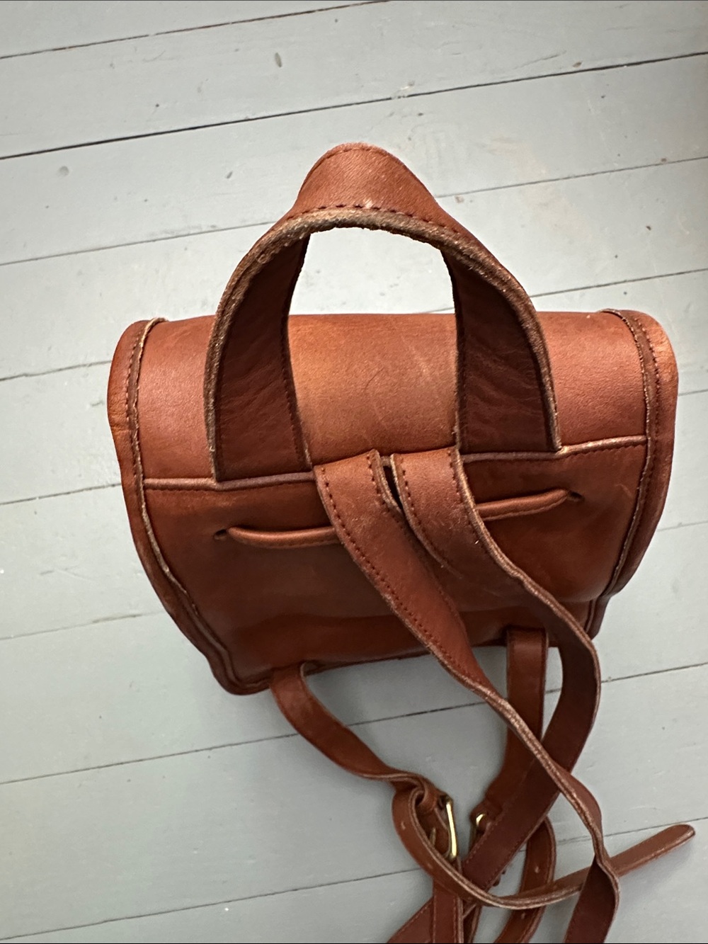 Coach Mini Leather Daypack Backpack Purse English Glove Tan Brown Brass Vintage - Picture 10 of 11